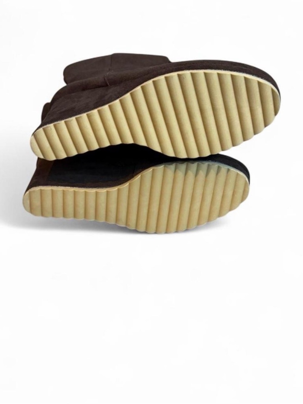 JustFab Cameron Sherpa Wedge Boots Brown Size 8.5 NWOT Cozy Winter - Picture 6 of 7